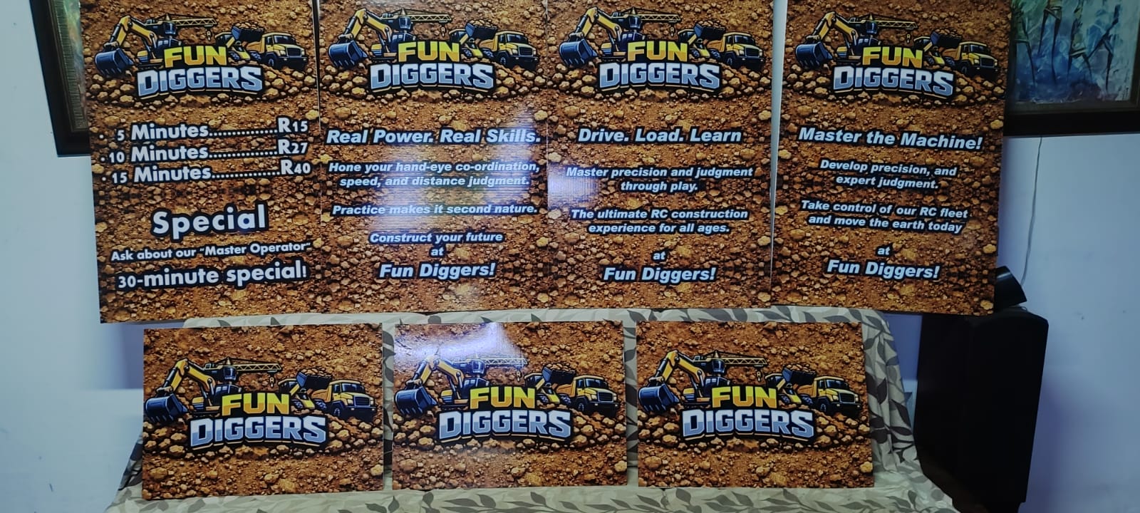 Colourful printed banner material on roll in production